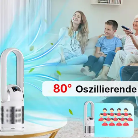 Wielofunkcyjny inteligentny domowy oczyszczacz powietrza z filtrem HEPA z bezłopatkową nagrzewnicą i wentylatorem chłodnicy